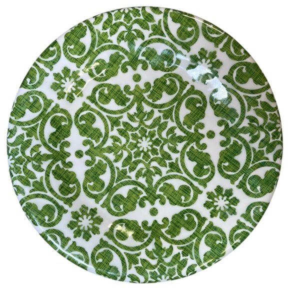 2 Pier 1 Royal Regal Trellis Green Melamine 8 3/8” Salad Plates - Picture 3 of 6
